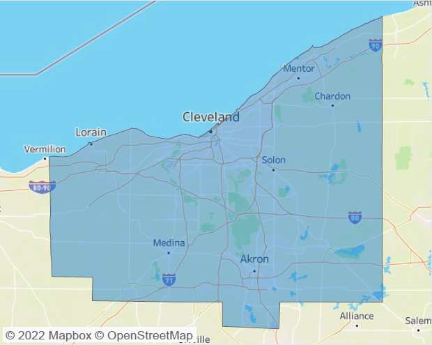 Cleveland - Akron Map