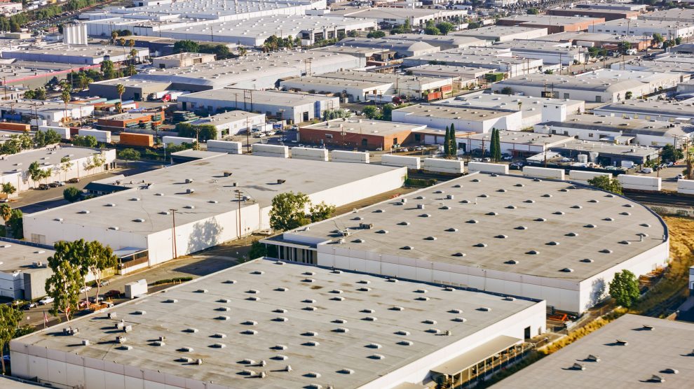 Aerial view of warehouses in City Of Los Angeles, California, USA. Image by simonkr/iStockphoto.com