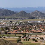 Hemet, California, USA - April 6, 2024: Sweltering afternoon sun bakes the Egan neighborhood.