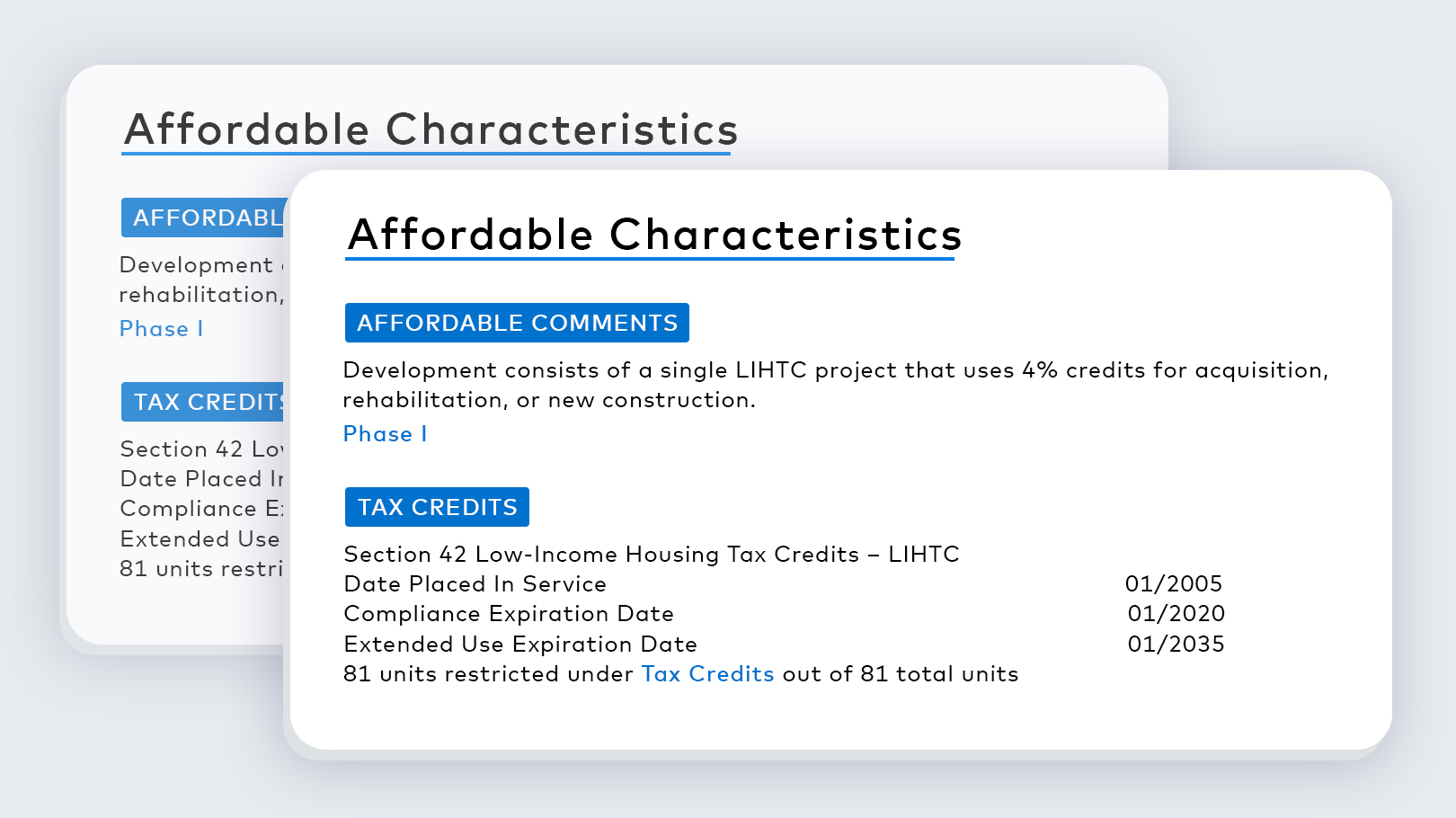 Affordable housing characteristics preview
