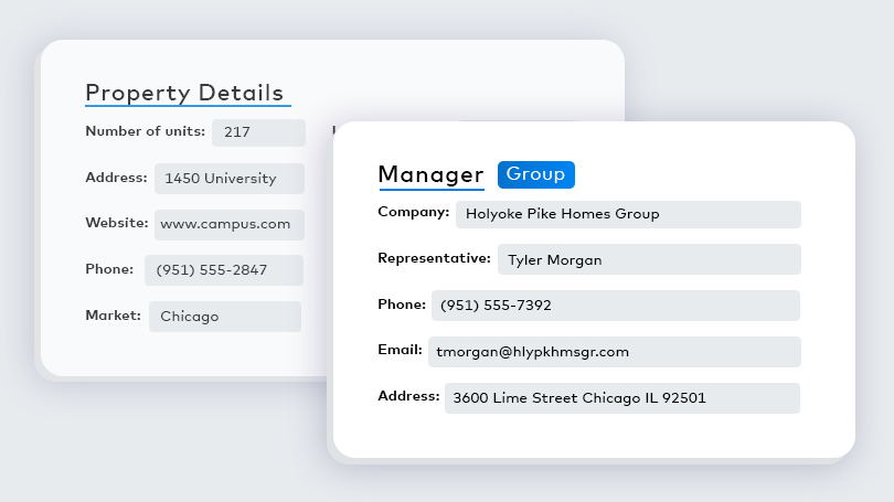 Student housing management data preview